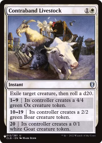 Contraband Livestock (012/361), The List Reprints — Magic card price