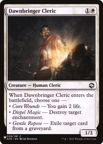 Dawnbringer Cleric (009/281), The List Reprints — Magic card price
