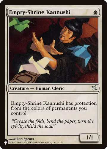Empty-Shrine Kannushi (2/165), The List Reprints — Magic card price