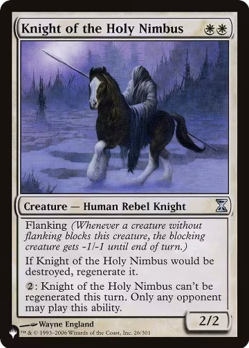 Knight of the Holy Nimbus (26/301), The List Reprints — Magic card price
