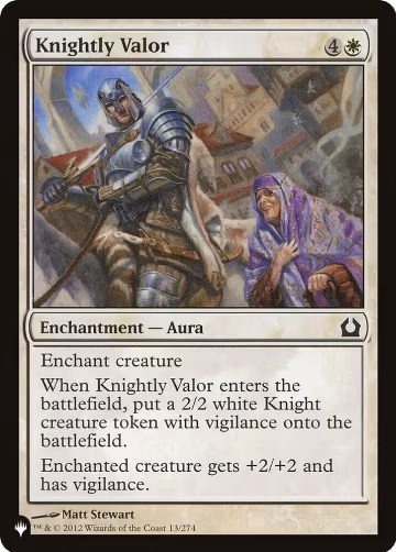 Knightly Valor (13/274), The List Reprints — Magic card price
