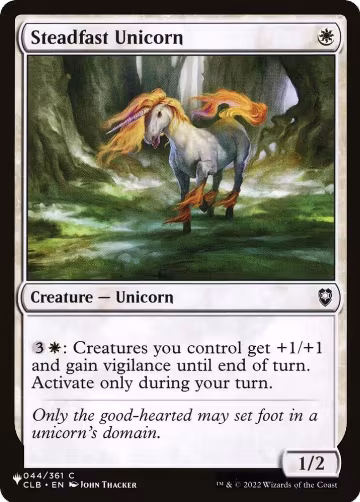 Steadfast Unicorn (044/361), The List Reprints — Magic card price