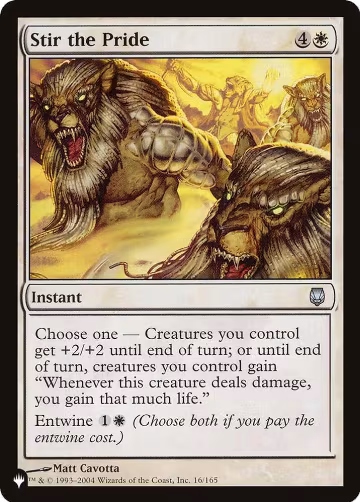 Stir the Pride (16/165), The List Reprints — Magic card price