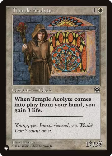Temple Acolyte, The List Reprints — Magic card price