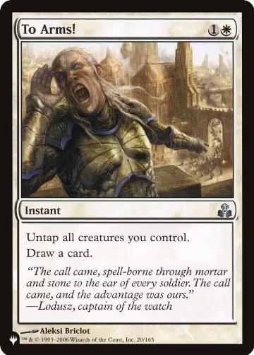 To Arms! (20/165), The List Reprints — Magic card price