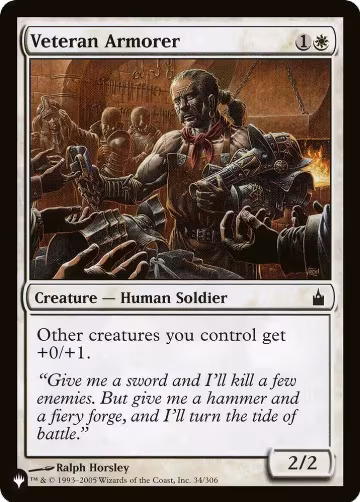 Veteran Armorer (34/306), The List Reprints — Magic card price