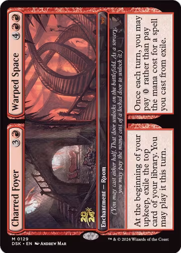Charred Foyer // Warped Space (129), Prerelease Cards — Magic card price