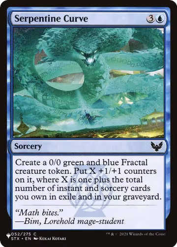 Serpentine Curve (052/275), The List Reprints — Magic card price