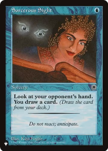 Sorcerous Sight, The List Reprints — Magic card price