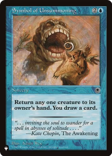 Symbol of Unsummoning, The List Reprints — Magic card price