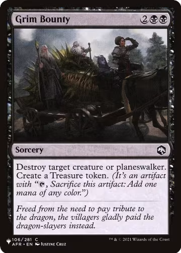 Grim Bounty (106/281), The List Reprints — Magic card price