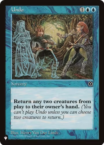 Undo, The List Reprints — Magic card price