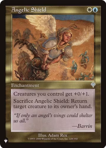 Angelic Shield (228/350), The List Reprints — Magic card price
