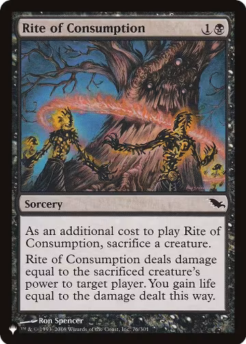 Rite of Consumption (76/301), The List Reprints — Magic card price