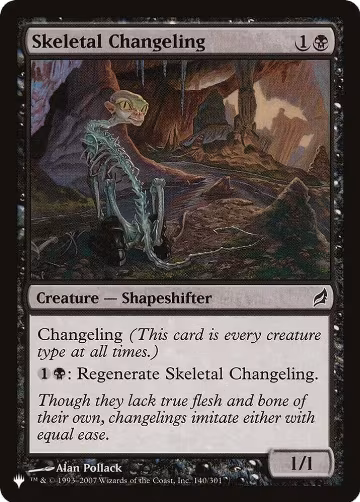 Skeletal Changeling (140), The List Reprints — Magic card price