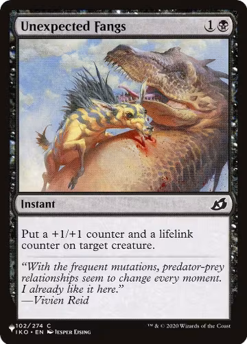 Unexpected Fangs (102/274), The List Reprints — Magic card price