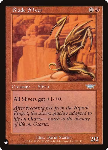 Blade Sliver (88/145), The List Reprints — Magic card price