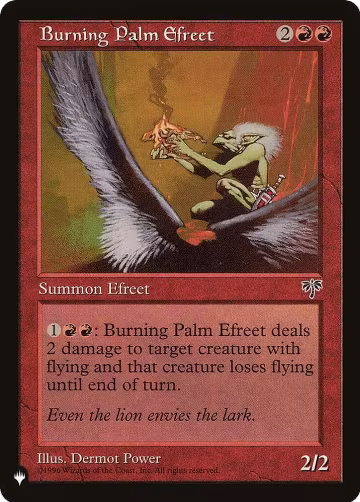 Burning Palm Efreet, The List Reprints — Magic card price
