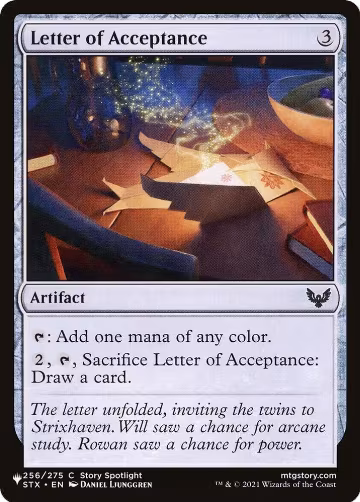 Letter of Acceptance (256/275), The List Reprints — Magic card price