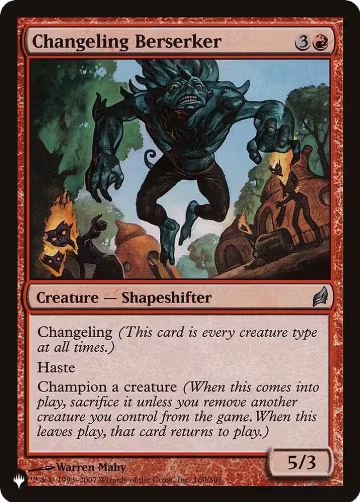 Changeling Berserker (160/301), The List Reprints — Magic card price