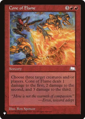 Cone of Flame, The List Reprints — Magic card price