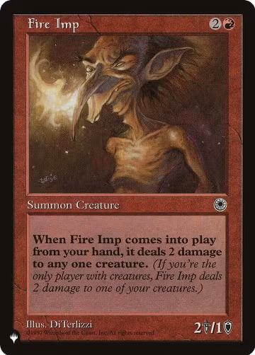 Fire Imp, The List Reprints — Magic card price