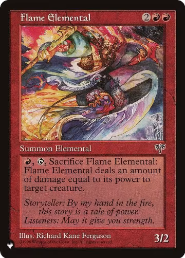 Flame Elemental, The List Reprints — Magic card price
