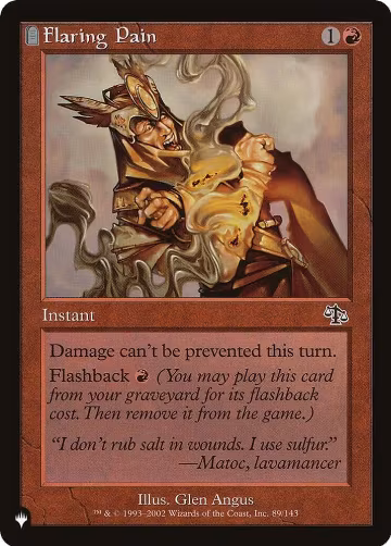 Flaring Pain (89/143), The List Reprints — Magic card price