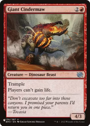 Giant Cindermaw (136/012), The List Reprints — Magic card price
