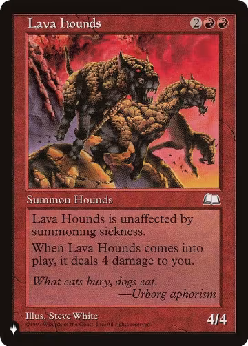 Lava Hounds, The List Reprints — Magic card price