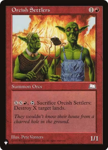 Orcish Settlers, The List Reprints — Magic card price