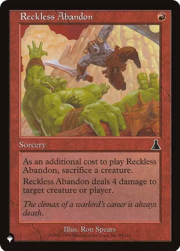 Reckless Abandon (94/143), The List Reprints — Magic card price
