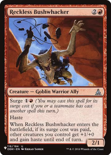 Reckless Bushwhacker (116/184), The List Reprints — Magic card price