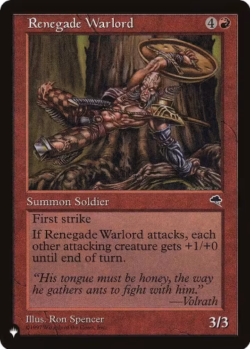 Renegade Warlord, The List Reprints — Magic card price