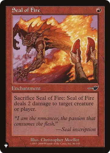 Seal of Fire (98/143), The List Reprints — Magic card price