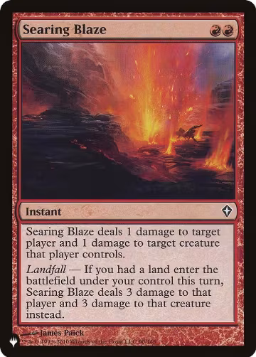 Searing Blaze (90/145), The List Reprints — Magic card price