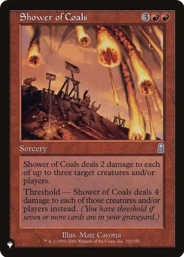 Shower of Coals (221/350), The List Reprints — Magic card price