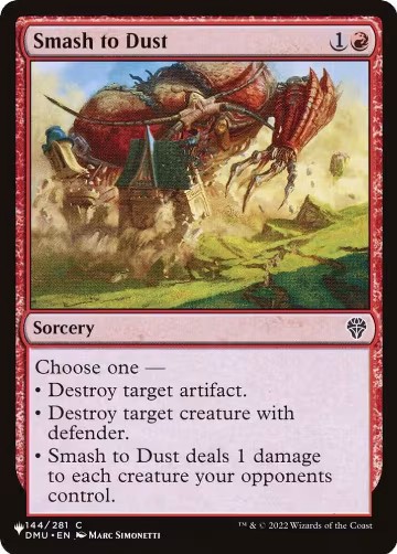 Smash to Dust (144/281), The List Reprints — Magic card price