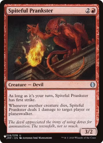 Spiteful Prankster (026/078), The List Reprints — Magic card price