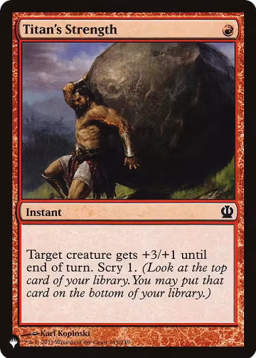 Titan's Strength (145/249), The List Reprints — Magic card price