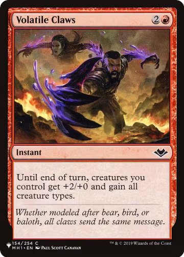 Volatile Claws (154/254), The List Reprints — Magic card price