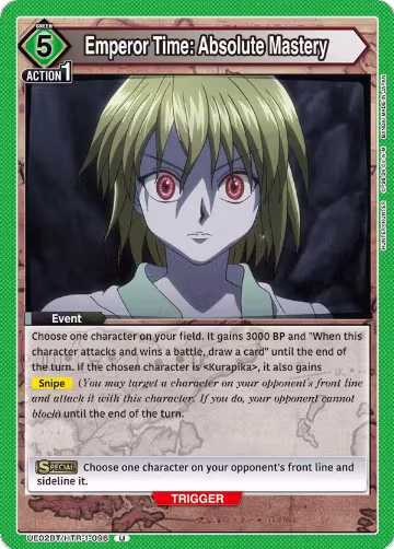 Emperor Time: Absolute Mastery (UE02BT/HTR-1-096), HUNTER X HUNTER — Union Arena card price