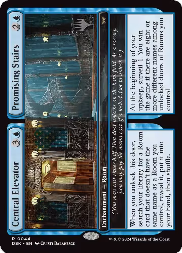 Central Elevator // Promising Stairs (44), Promo Pack: Duskmourn: House of Horror — Magic card price