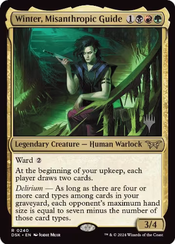 Winter, Misanthropic Guide (240), Promo Pack: Duskmourn: House of Horror — Magic card price