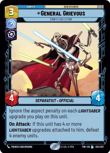General Grievous - Trophy Collector (034/257), Twilight of the Republic — Star Wars card price