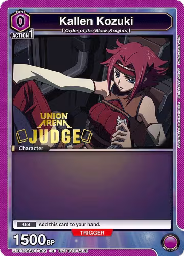 Kallen Kozuki (Judge Pack) (UEPR/CGH-1-002), Union Arena Promotion Cards — Union Arena card price