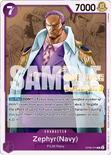 Zephyr (Navy) (Judge Pack Vol. 4) (OP06-074), One Piece Promotion Cards — One Piece card price