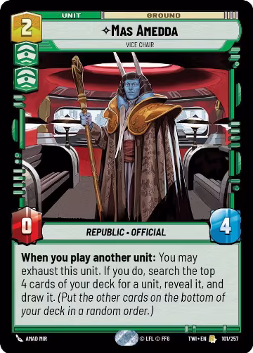 Mas Amedda - Vice Chair (101/257), Twilight of the Republic — Star Wars card price