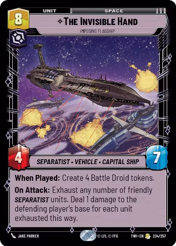 The Invisible Hand - Imposing Flagship (234/257), Twilight of the Republic — Star Wars card price