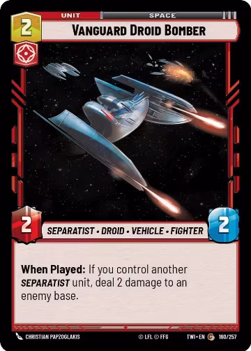 Vanguard Droid Bomber (160/257), Twilight of the Republic — Star Wars card price